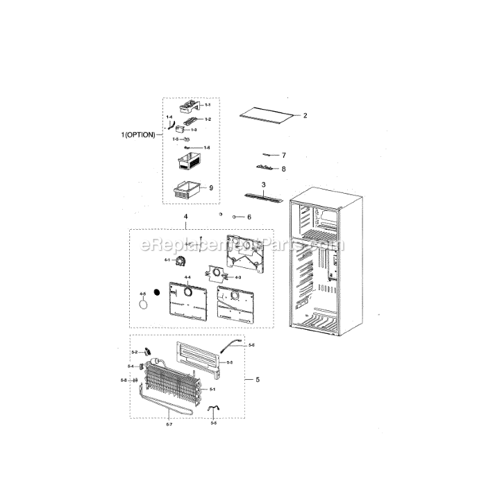 Samsung RT18M6215SG (AA-01) Refrigerator Freezing Compartment Diagram