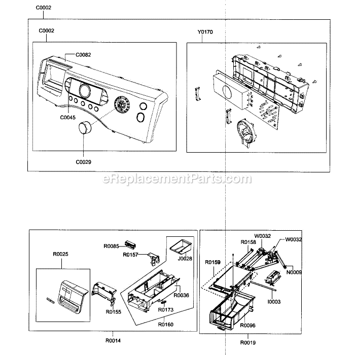 Samsung WF337AAG (XAA-00) Washer Panel Assembly Diagram