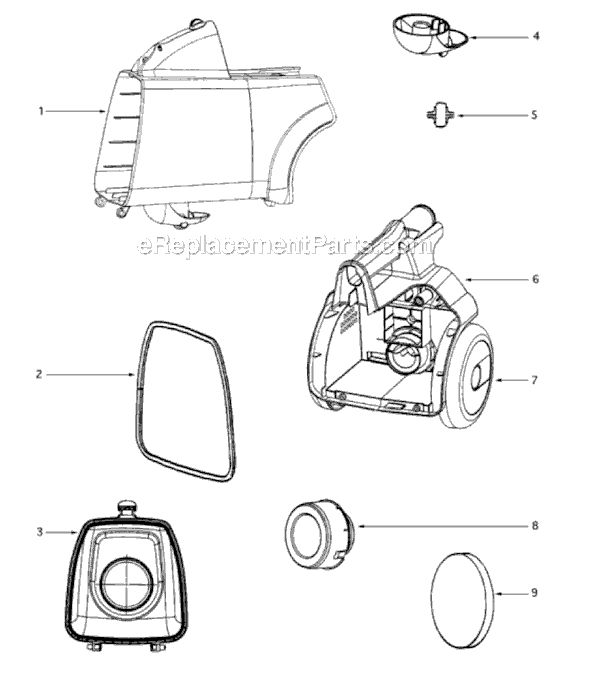 Sanitaire S3681A-1 Canister Vacuum Page B Diagram