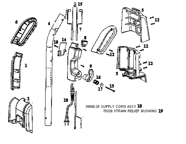 Sanitaire S4170AT Upright Vacuum Page D Diagram