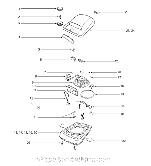 Sanitaire S607D-1 Upright Vacuum Page D Diagram