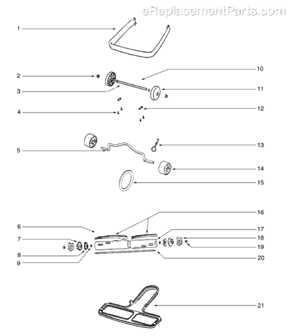 Sanitaire S647D Upright Vacuum Page B Diagram