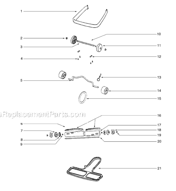 Sanitaire S647E-1 Upright Vacuum Page B Diagram