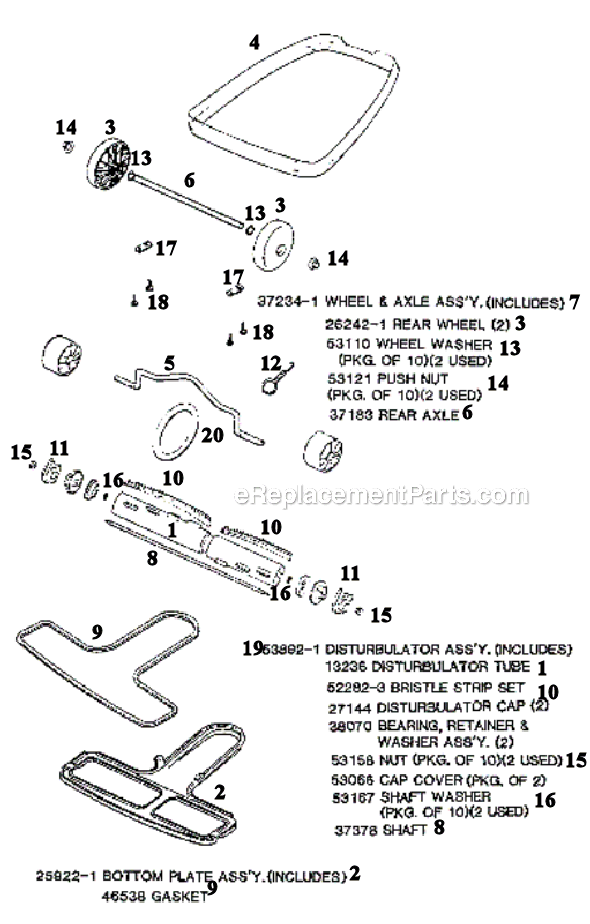 Sanitaire S654A Upright Vacuum Page C Diagram