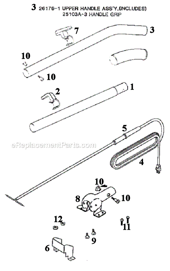 Sanitaire S654A Upright Vacuum Page D Diagram