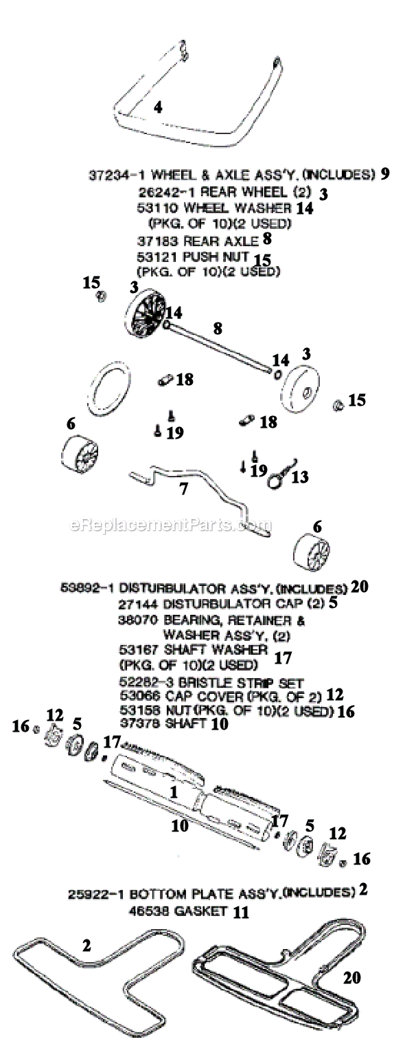 Sanitaire S662A Upright Vacuum Page B Diagram