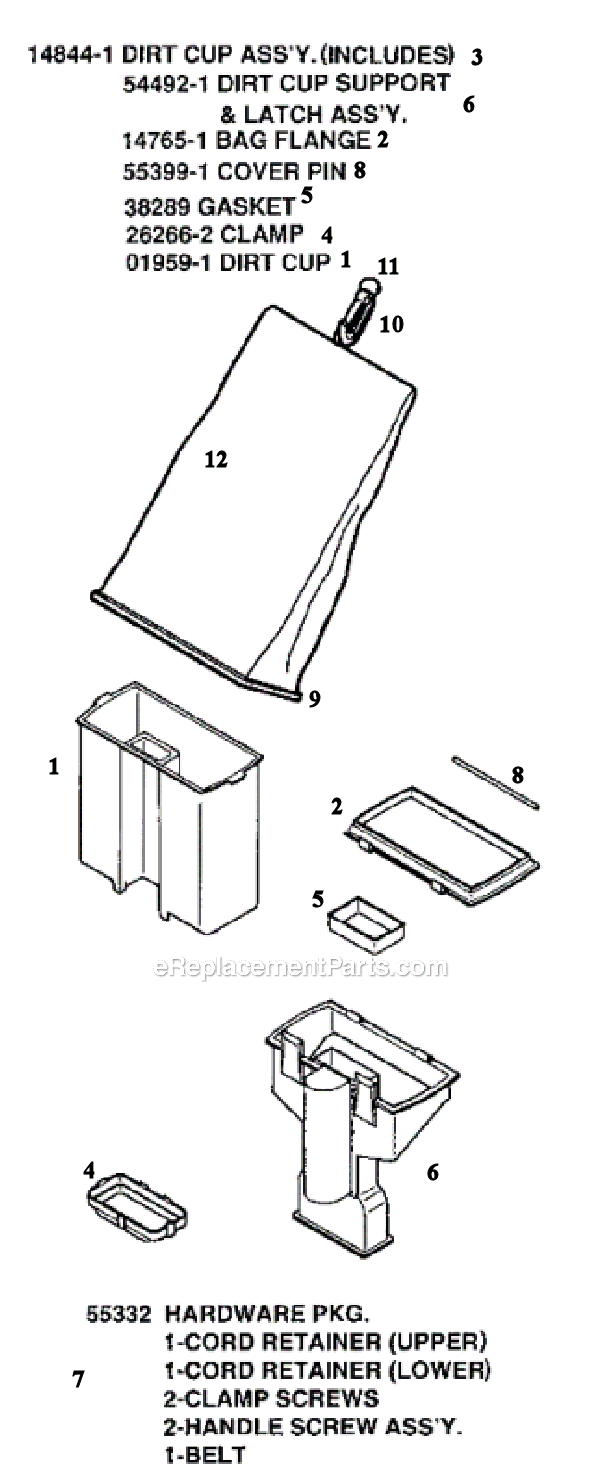 Sanitaire S662A Upright Vacuum Page E Diagram