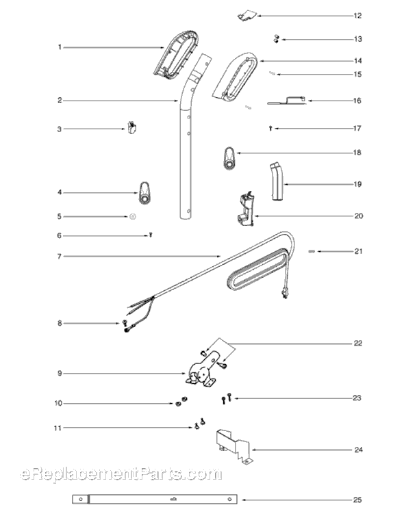 Sanitaire S670A Upright Vacuum Page D Diagram