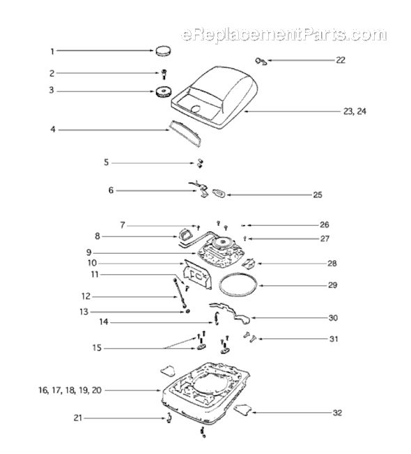 Sanitaire S677D Upright Vacuum Page B Diagram