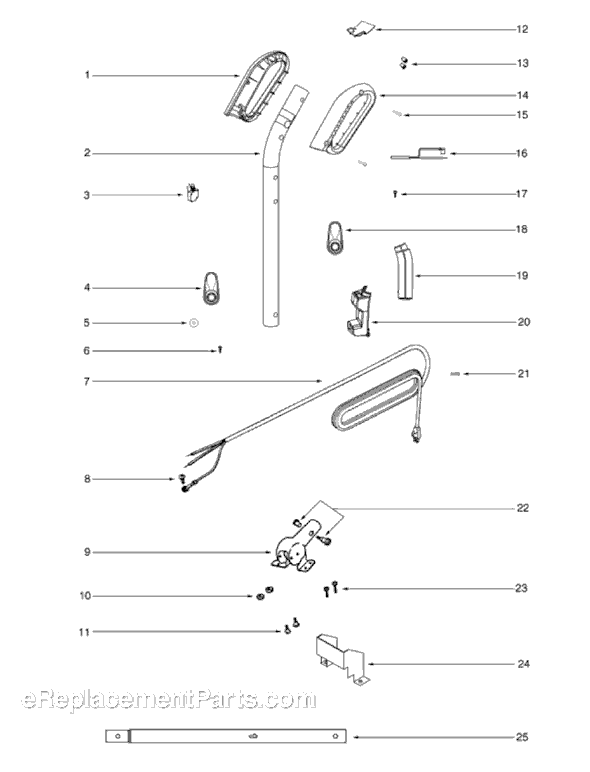 Sanitaire S677D Upright Vacuum Page D Diagram