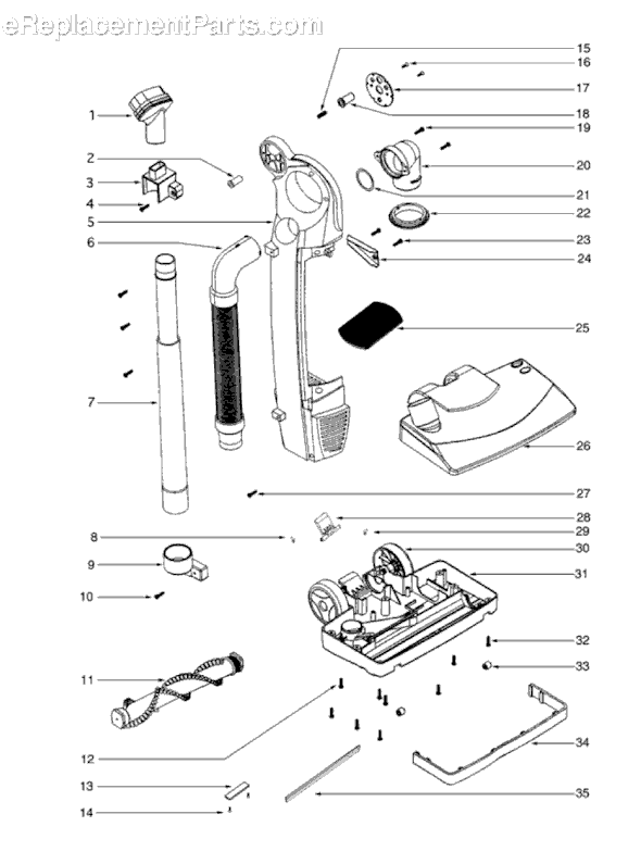 Sanitaire S782AT-1 Upright Vacuum Page B Diagram