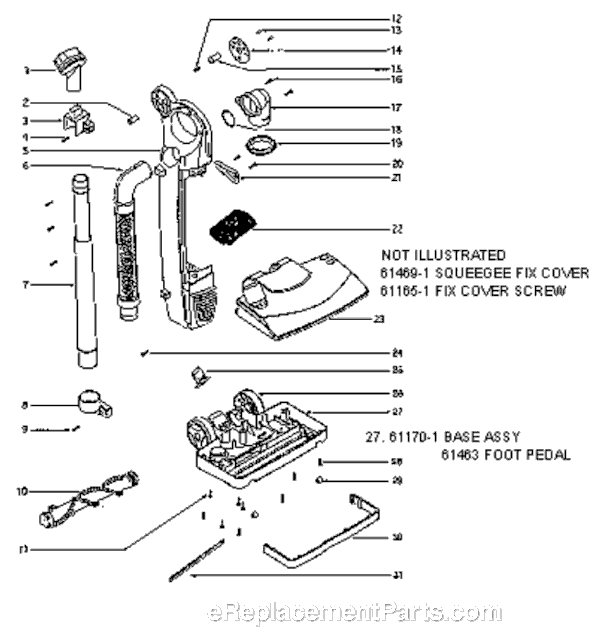 Sanitaire S782B Upright Vacuum Page B Diagram