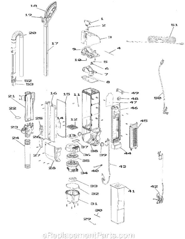 Sanitaire S9120A Commercial Upright Vacuum Page B Diagram