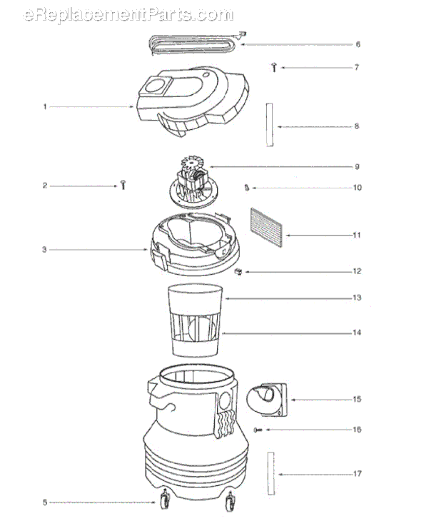 Sanitaire SC2835A Wet/Dry Vacuum Page B Diagram