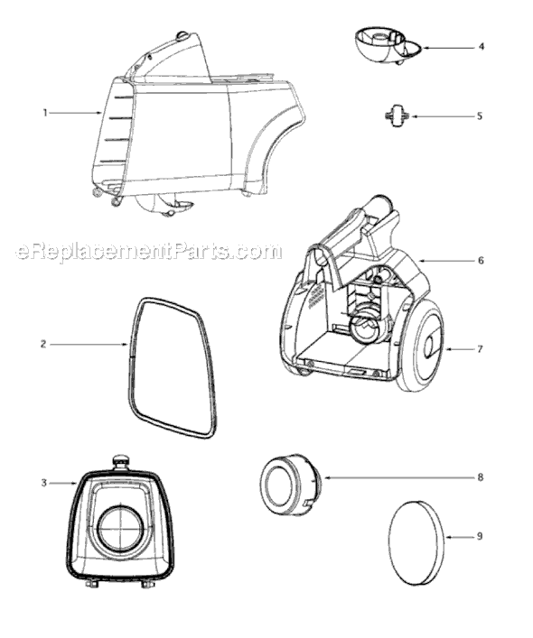 Sanitaire SC3683A-1 Commercial Canister Vacuum Page B Diagram