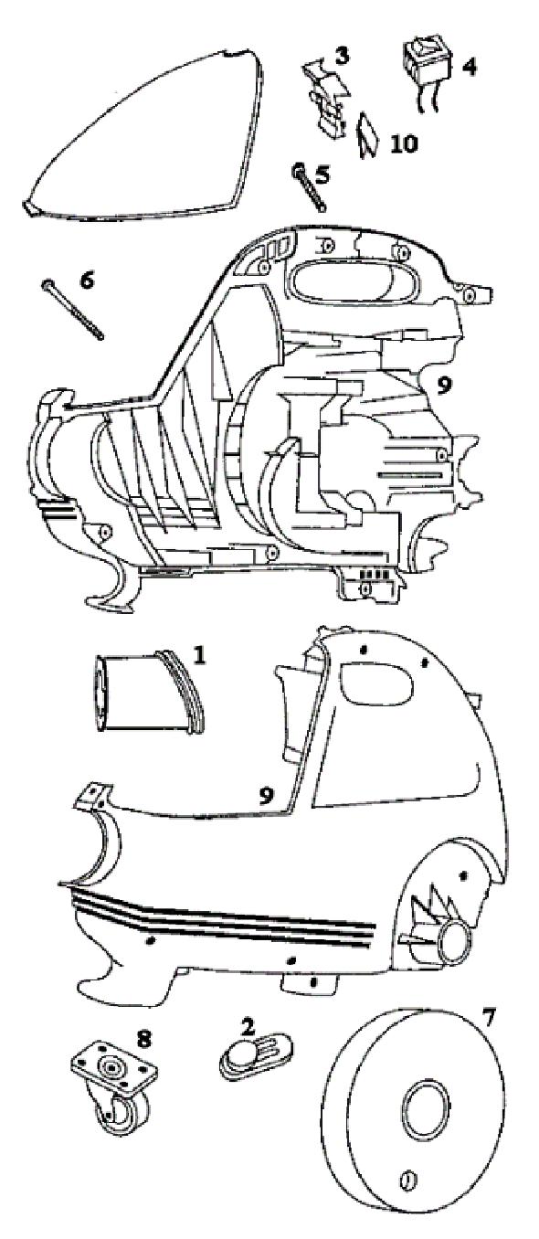 Sanitaire SC3684A Commercial Canister Vacuum Page B Diagram