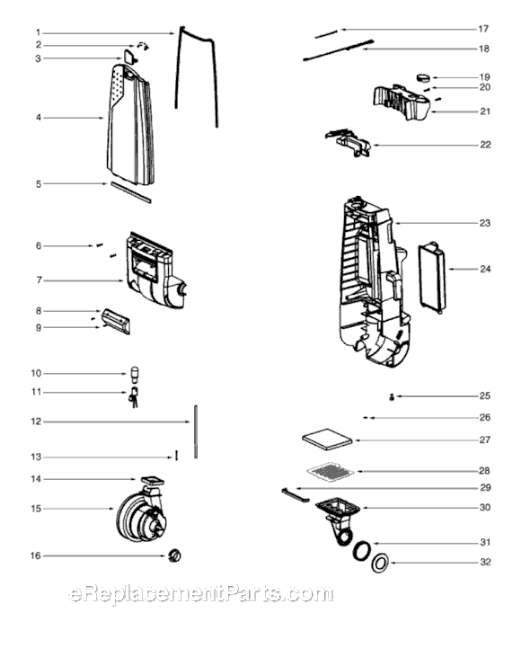 Sanitaire SC4570BT Commercial Upright Vacuum Page C Diagram