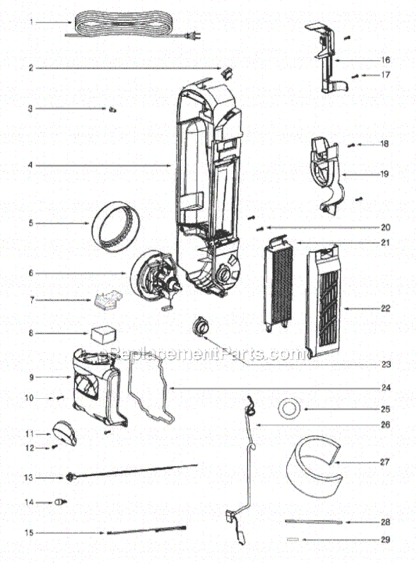 Sanitaire SC5713A Commercial Upright Vacuum Page D Diagram