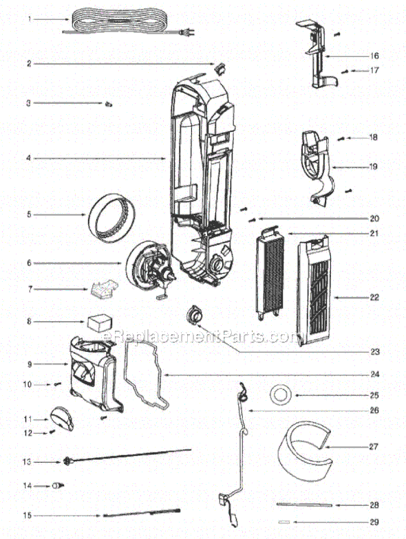 Sanitaire SC5815A-2 Commercial Upright Vacuum Page D Diagram