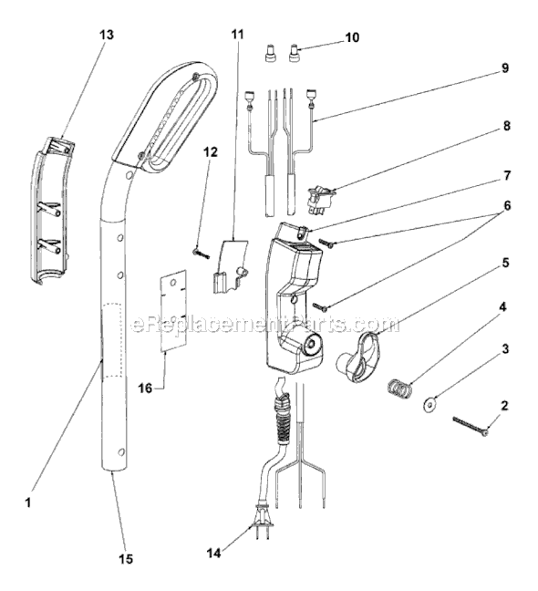 Sanitaire SC882A-1 Upright Vacuum Page D Diagram