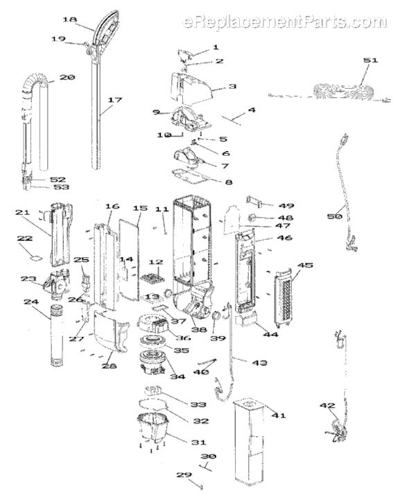 Sanitaire SC9180A Commercial Upright Vacuum Page B Diagram