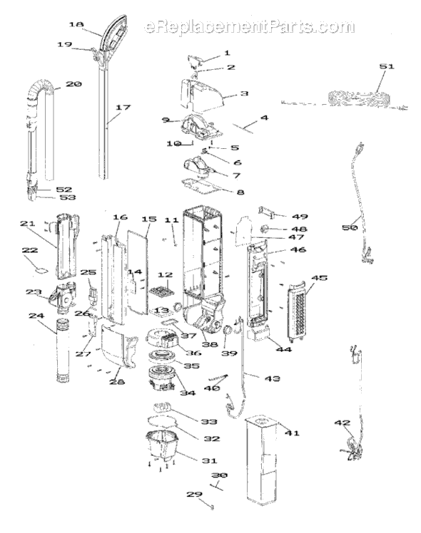 Sanitaire SC9180B Parts List and Diagram