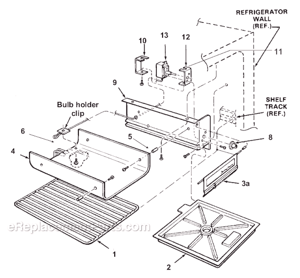 Scotsman RFE33 Compact Refrigerator Freezing Compartment Diagram