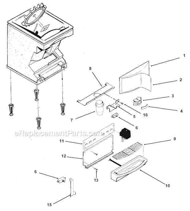 Scotsman RS220 Ice Maker Cabinet Front Diagram