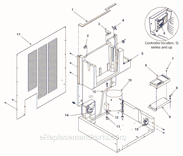 Scotsman SCE275 Ice Maker Compressor, Controller, Water Valve Diagram