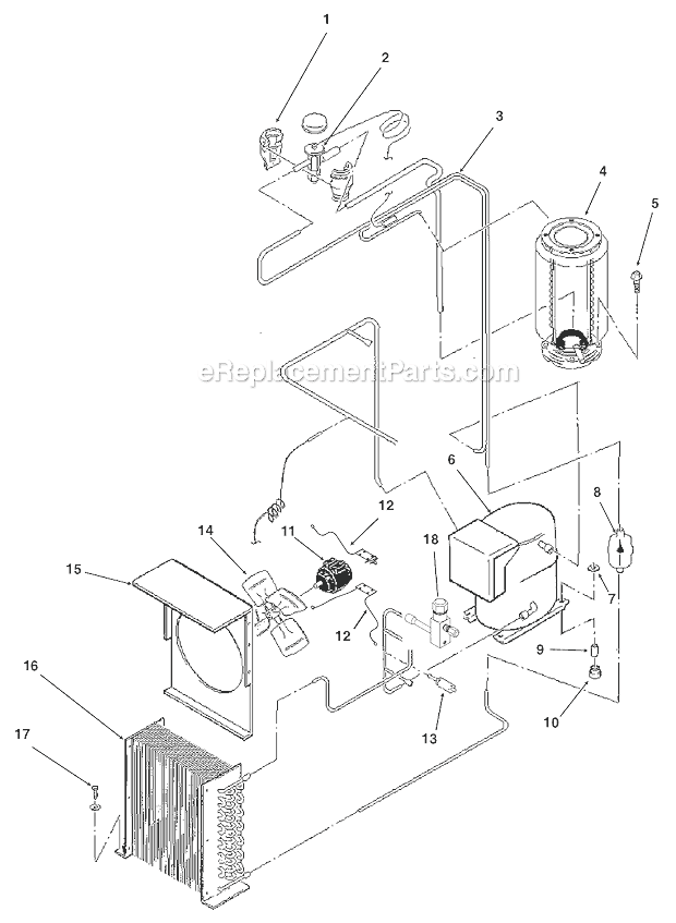 Scotsman TDE550 Ice Maker Air Cooled Refrigeration Diagram