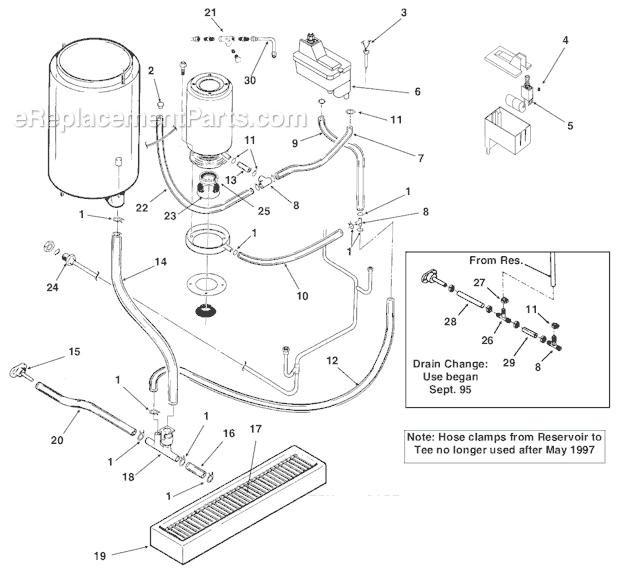 Scotsman TDE550 Ice Maker Water System Diagram