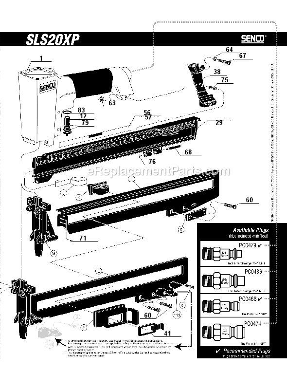 Senco SLS20XP 18 Ga. Finish Stapler Page B Diagram