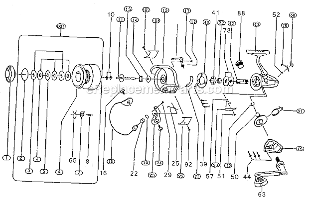 Shakespeare 2200-040 Parts List and Diagram - Old : eReplacementParts.com