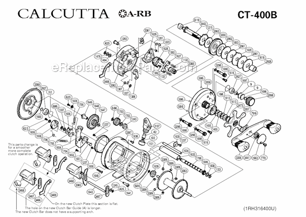 Shimano CT-400B Calcutta Baitcast Reel Page A Diagram