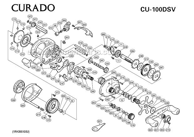 Shimano CU-100DSV Curado Low-Profile Baitcasting Reel OEM