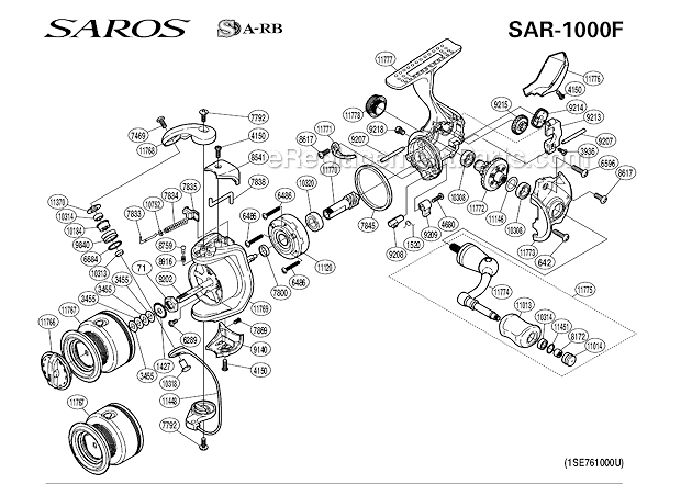 Shimano SAR-1000F Saros Spinning Reel OEM Replacement Parts From