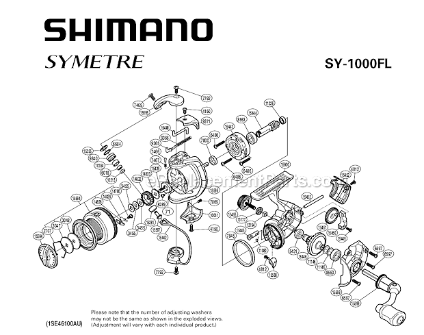 Shimano SY1000FL Spinning Reel Symetre Fl OEM Replacement Parts