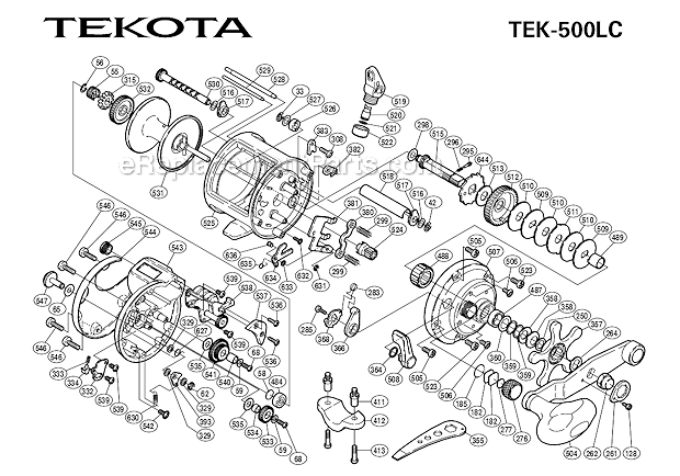 Shimano TEK-500LC Tekota Drag Reel OEM Replacement Parts From