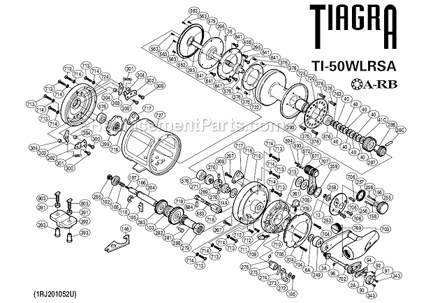 Shimano TI-50WLRSA - Tiagra Lever Drag Reel - eReplacementParts.com