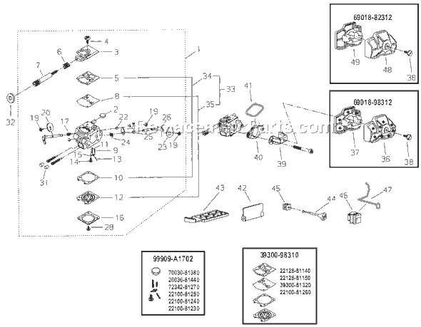 Shindaiwa 352S Chainsaw Page H Diagram