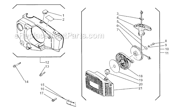 Shindaiwa 500 Gas Chainsaw Starter Diagram