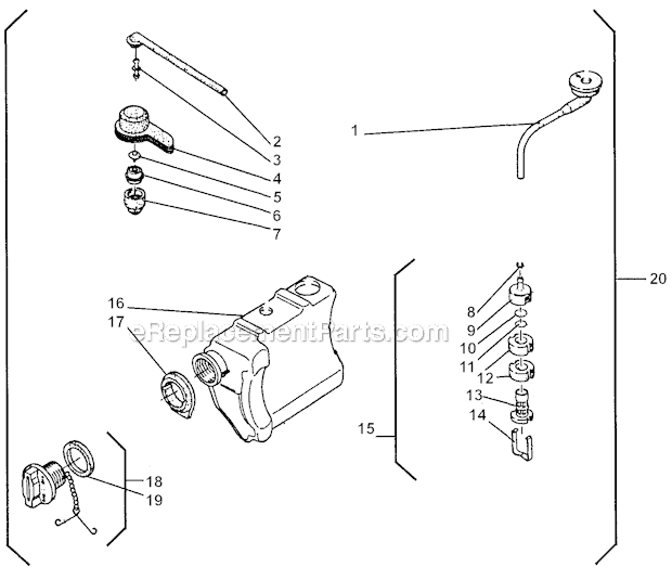 Shindaiwa 500 Gas Chainsaw Tanks Diagram