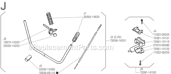 Shindaiwa C-20 Brushcutter Page J Diagram