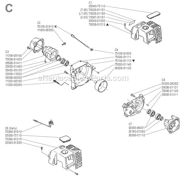 Shindaiwa C-20 Brushcutter Page C Diagram