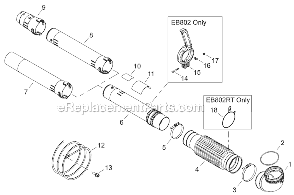 Shindaiwa EB802RT Backpack Blowers Page K Diagram