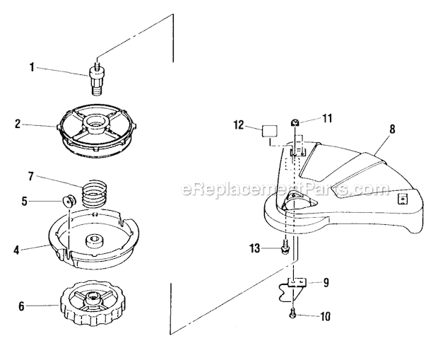 Shindaiwa F21 Gas Trimmer Guard, Trimmer Head Diagram