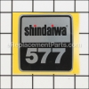 Shindaiwa Name Plate part number: 22175-92180