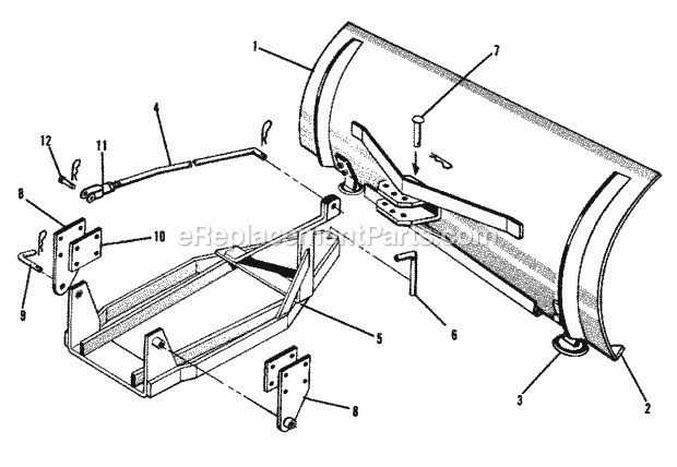 Simplicity 1600154 312D, 12Hp Tractor 42 Snow Plow  Dozer Blade Group (1505I59) Diagram