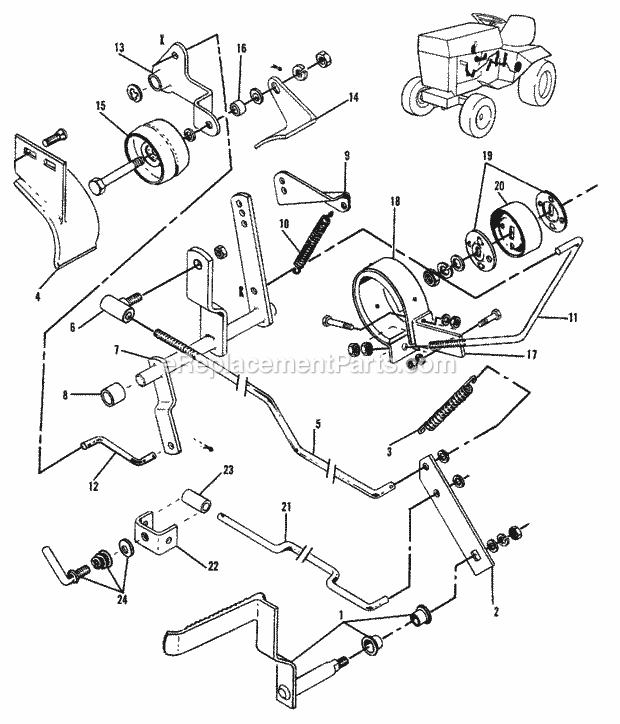 Simplicity 1600157 314D, 14Hp Lawn Tractor Clutch  Brake Group - Variable Speed Transmission (1505I23) Diagram