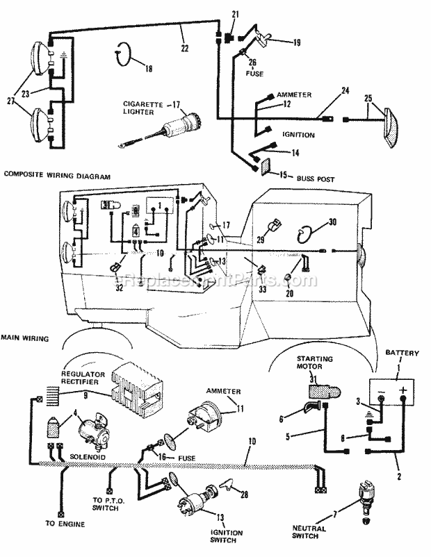 Simplicity 1600157 314D, 14Hp Lawn Tractor Electrical Group - Main Wiring Diagram (1505I25) Diagram